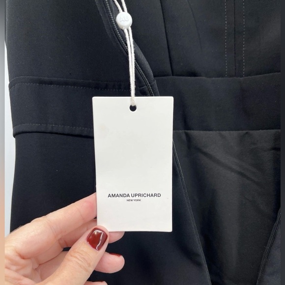 NEW AMANDA UPRICHARD Campania Fit and Flare‎ Midi Dress in Black Size Small - Picture 14 of 15